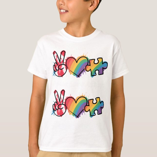 Peace.Love.Autism  T-Shirt (Front)