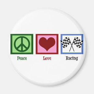 Peace Love Auto Racing Magnet