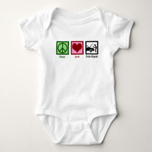 Peace Love Auto Repair Car Mechanic Baby Bodysuit
