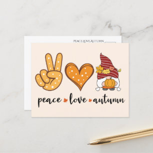 Peace Love Autumn Postcard