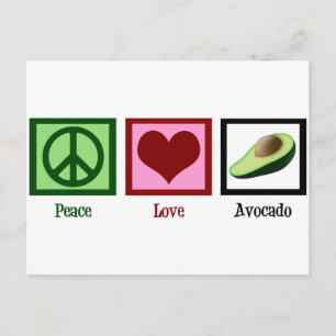 Peace Love Avocado Postcard