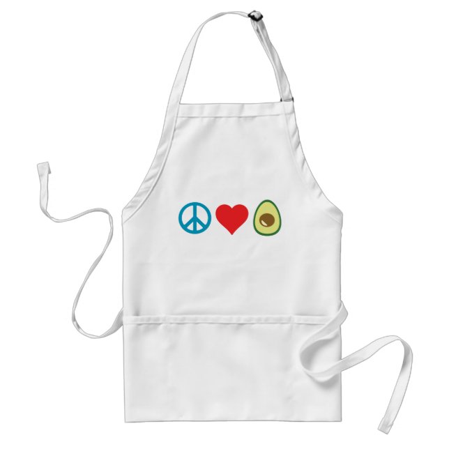 Peace Love Avocado Standard Apron (Front)