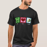 Peace Love Avocado T-Shirt<br><div class="desc">A peace sign, heart, and a yummy avocado. Guacamole is delicious and my favourite food!</div>