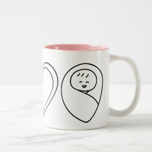 Peace Love Babies Two-Tone Coffee Mug