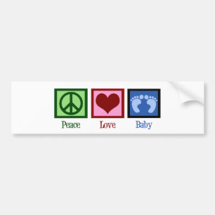 Peace Love Baby Boy Bumper Sticker