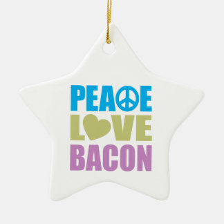 Peace Love Bacon Ceramic Tree Decoration