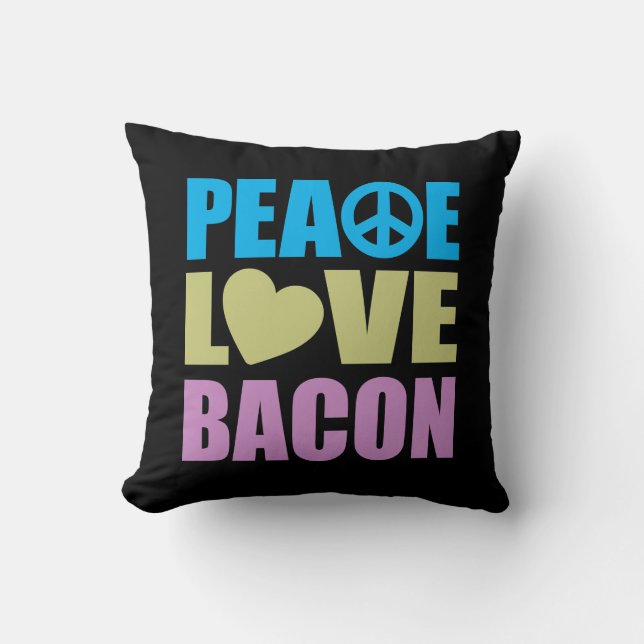 Peace Love Bacon Cushion (Front)