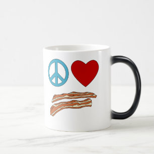 Peace Love Bacon Symbology Tshirt, Mug