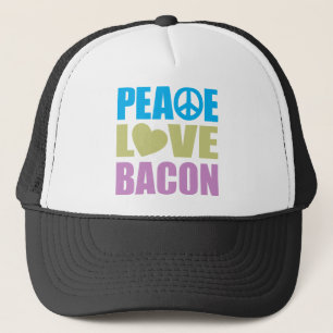 Peace Love Bacon Trucker Hat