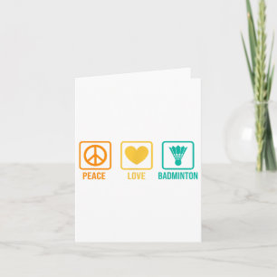 Peace Love Badminton Badminton Player Shuttle Spor Card