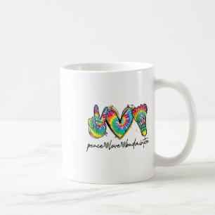 Peace Love Badminton Funny Tie Dye Badminton Lover Coffee Mug