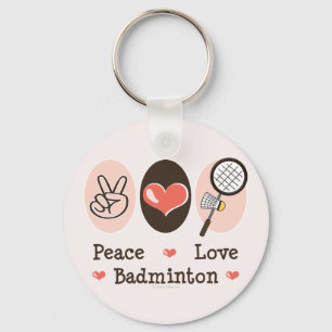 Peace Love Badminton Keychain