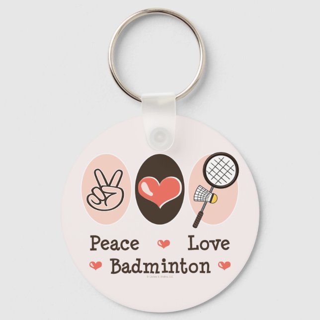 Peace Love Badminton Keychain (Front)