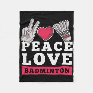 Peace Love Badminton Player Heart Shuttle Sport Pl Fleece Blanket