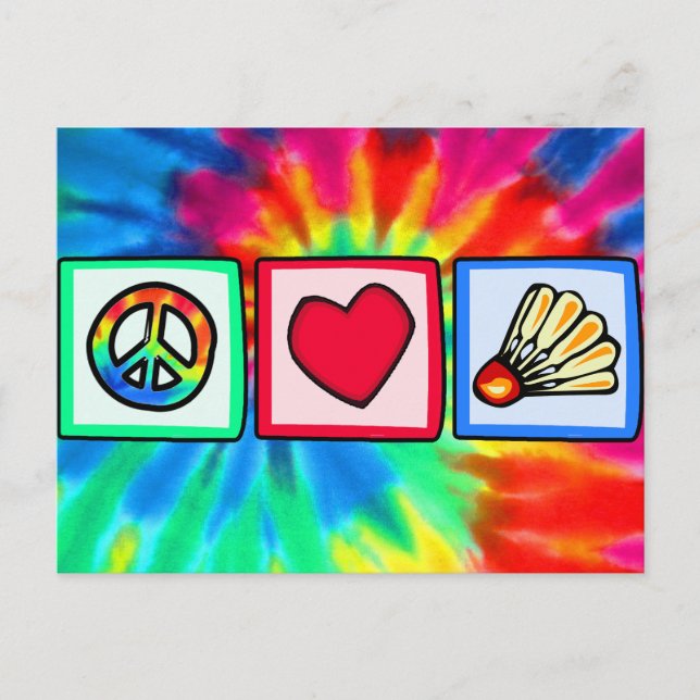 Peace, Love, Badminton Postcard (Front)