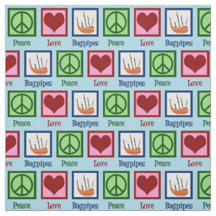 Peace Love Bagpipes Fabric
