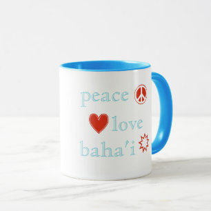 Peace Love Bahai Nine-pointed Star  Bahá'ís Faith Mug