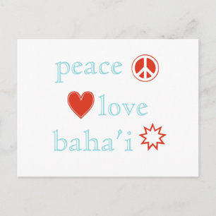 Peace Love Bahai Postcard