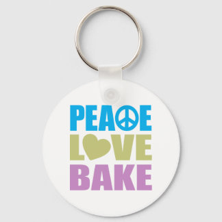 Peace Love Bake Key Ring