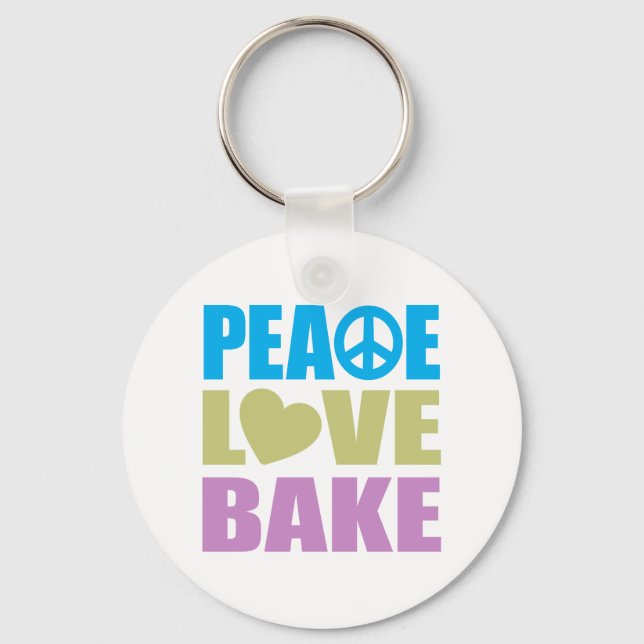 Peace Love Bake Key Ring (Front)