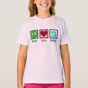Peace Love Baking Cute Bakery Teal Stand Mixer T-Shirt