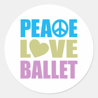 Peace Love Ballet Classic Round Sticker