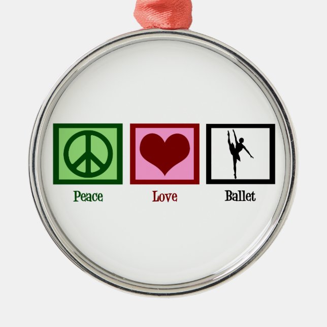 Peace Love Ballet Metal Tree Decoration (Front)