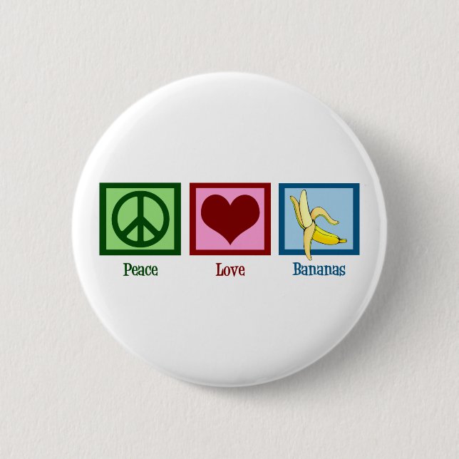 Peace Love Bananas 6 Cm Round Badge (Front)
