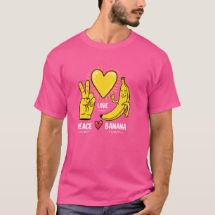 Peace Love Bananas, Fresh Banana Fun Fruit Lover, T-Shirt