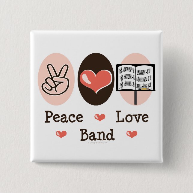 Peace Love Band Button (Front)