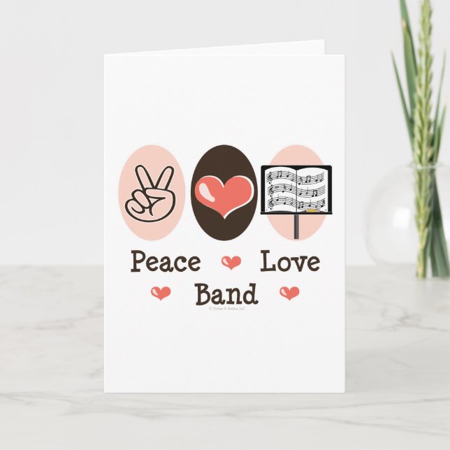 Peace Love Band Greeting Card (Front)