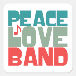 Peace Love Band Square Sticker