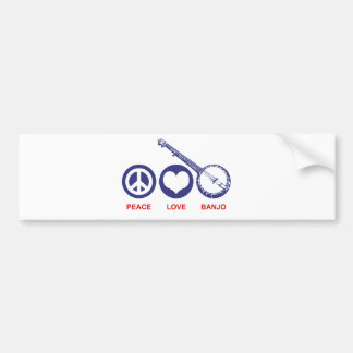 Peace Love Banjo Bumper Sticker