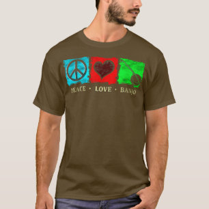 Peace Love Banjo Guitar Player Country Bluegrass T-Shirt