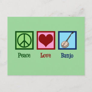 Peace Love Banjo Postcard