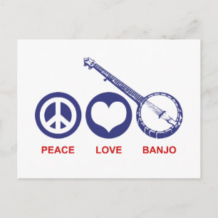 Peace Love Banjo Postcard