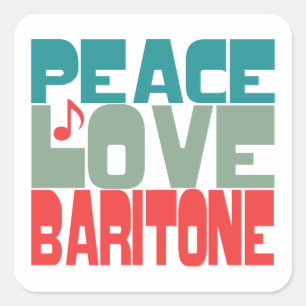 Peace Love Baritone Square Sticker