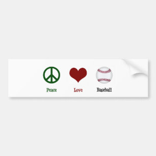 Peace Love Baseball Bumper Sticker