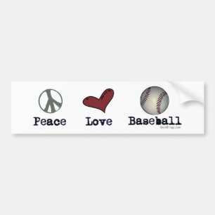 Peace Love Baseball Bumper Sticker