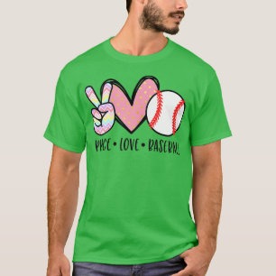 Peace Love Baseball Funny T-Shirt