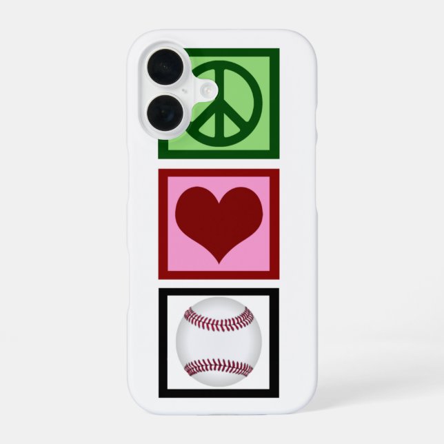 Peace Love Baseball iPhone 16 Case (Back)