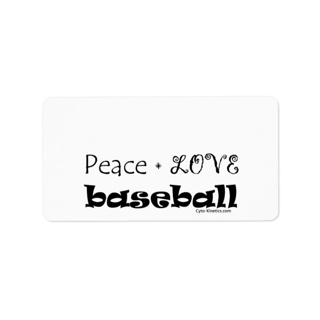 Peace Love Baseball Label (Front)