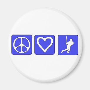 Peace Love Baseball Magnet
