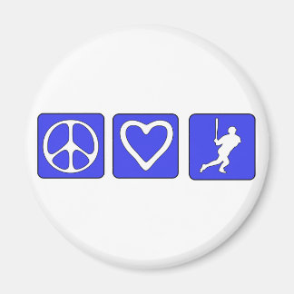 Peace Love Baseball Magnet