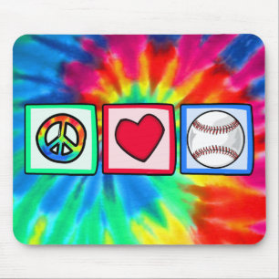 Peace, Love, Baseball Mouse Mat