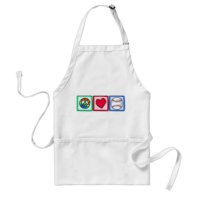 Peace, Love, Baseball Standard Apron (Front)