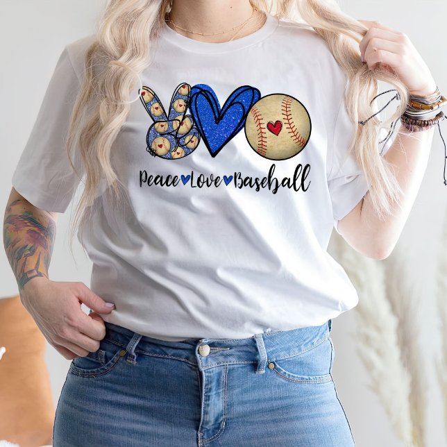 Peace Love Baseball T-Shirt (Creator Uploaded)
