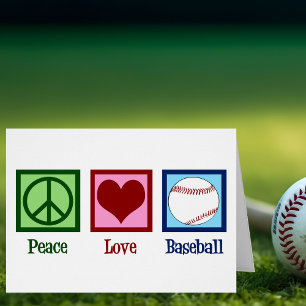Peace Love Baseball Team Holiday Card