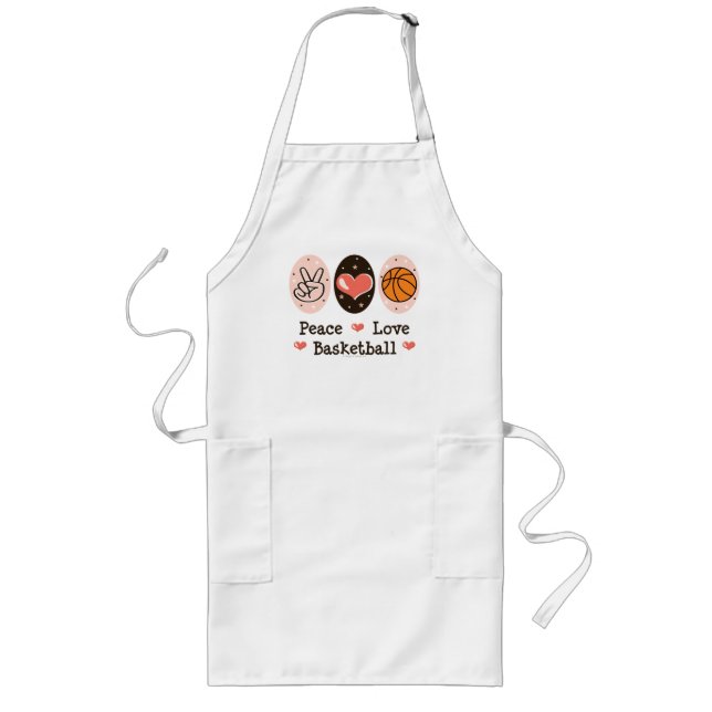Peace Love Basketball Apron (Front)