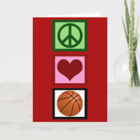 Peace Love Basketball Cute Red